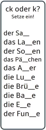 Bild in der Beschreibung des Unterrichtsmaterials Rechtschreibung trainieren mit "Rechtschreibstreifen": v oder f, d oder t, i oder ie, b oder p, a oder ah, tz oder z, f oder ff, Dehnungs-h, Auslautverhärtung von abc shop #1