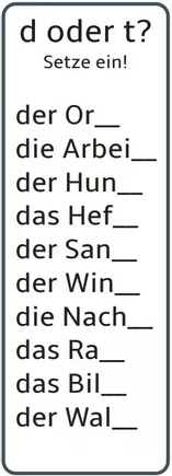 Bild in der Beschreibung des Unterrichtsmaterials Rechtschreibung trainieren mit "Rechtschreibstreifen": v oder f, d oder t, i oder ie, b oder p, a oder ah, tz oder z, f oder ff, Dehnungs-h, Auslautverhärtung von abc shop #3