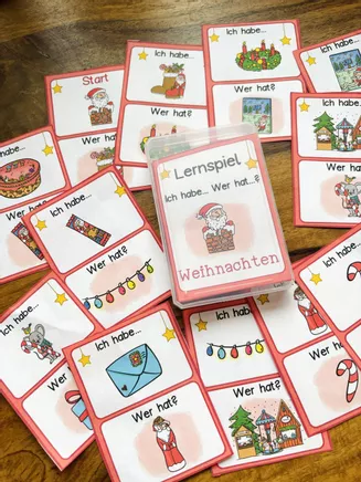 Bild in der Beschreibung des Unterrichtsmaterials Lernspiel Weihnachten zur Sprachförderung in der Vorschule, Klasse 1, Förderschule (Ich habe Wer hat?) von LernTagebuch #1