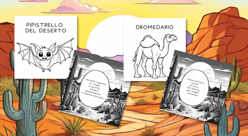 Bild in der Beschreibung des Unterrichtsmaterials ANIMALI DEL DESERTO DA COLORARE (per bambini 3/7 anni) von Matite Colorate Books #2