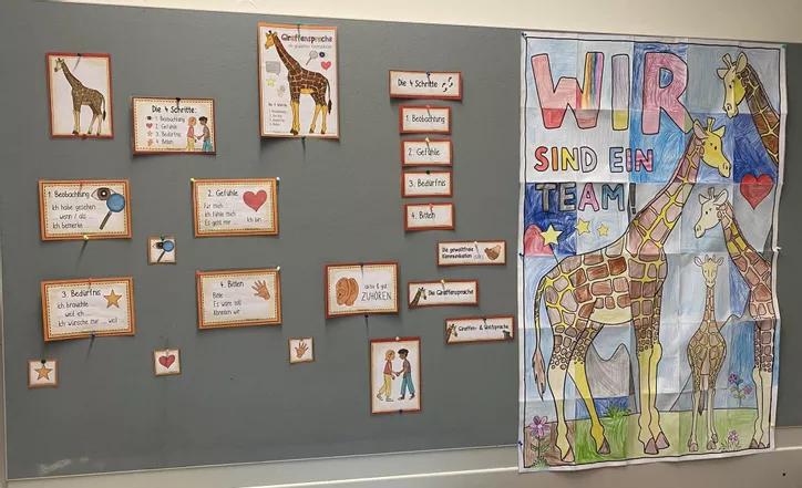 Bild in der Beschreibung des Unterrichtsmaterials Gemeinschaftsbild - WIR sind ein Team! - Giraffensprache (2 Poster) von Doodleteacher #2