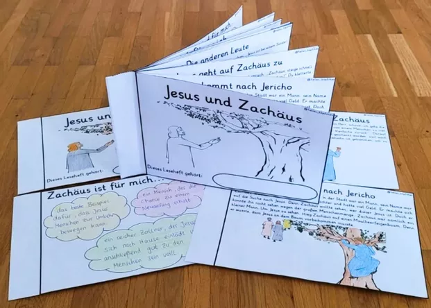 Bild in der Beschreibung des Unterrichtsmaterials Jesus und Zachäus Religionsunterricht Grundschule LESEHEFT von Helles Köpfchen #1