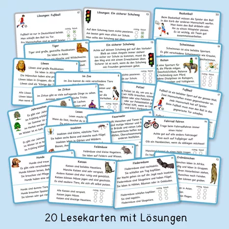 Bild in der Beschreibung des Unterrichtsmaterials Erste Sachtexte lesen (Lesekartei ab Klasse 2) von Grundschulatelier #1