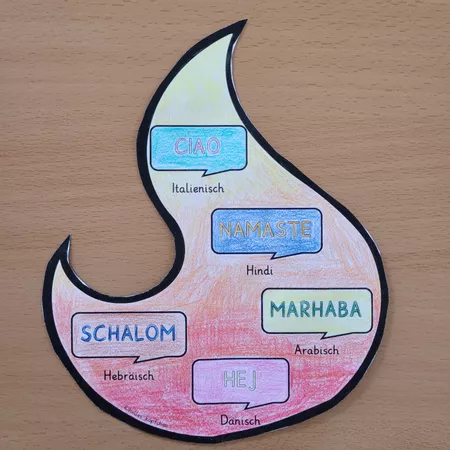 Bild in der Beschreibung des Unterrichtsmaterials Pfingsten Religionsunterricht - Bastelvorlage Pfingstflamme von Helles Köpfchen #3