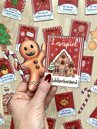 Bild in der Beschreibung des Unterrichtsmaterials Lesespiel: Ich habe... Wer hat...?: Im Lebkuchenland von Janetti #1