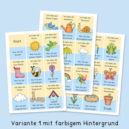 Bild in der Beschreibung des Unterrichtsmaterials Frühling - Lesespiel (Ich habe ... Wer hat ...) von Grundschulatelier #1