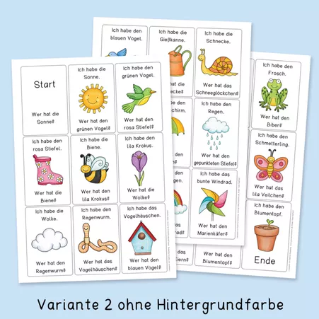 Bild in der Beschreibung des Unterrichtsmaterials Frühling - Lesespiel (Ich habe ... Wer hat ...) von Grundschulatelier #2