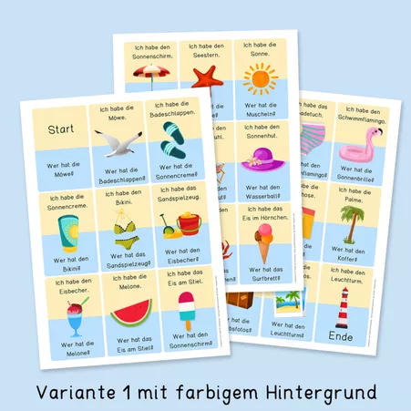 Bild in der Beschreibung des Unterrichtsmaterials Sommer - Lesespiel (Ich habe ... Wer hat ...) von Grundschulatelier #1