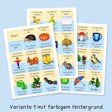 Bild in der Beschreibung des Unterrichtsmaterials Herbst - Lesespiel (Ich habe ... Wer hat ...) von Grundschulatelier #1