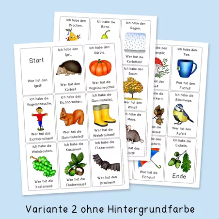 Bild in der Beschreibung des Unterrichtsmaterials Herbst - Lesespiel (Ich habe ... Wer hat ...) von Grundschulatelier #2