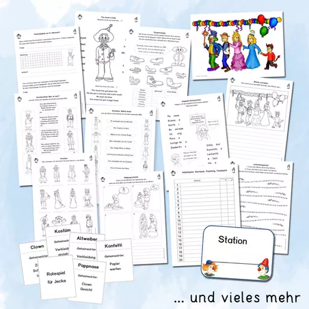 Bild in der Beschreibung des Unterrichtsmaterials Karneval / Fasching (fächerübergreifende Lernwerkstatt) von Grundschulatelier #1