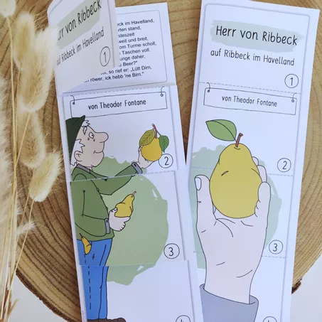 Bild in der Beschreibung des Unterrichtsmaterials Klappbuch | Herr von Ribbeck auf Ribbeck im Havelland | Gedicht | Herbst von papillionis #1