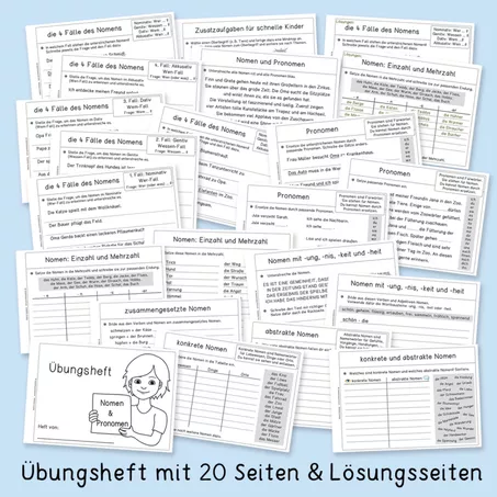 Bild in der Beschreibung des Unterrichtsmaterials Nomen & Pronomen (Übungsheft, Klassen 3-4, Deutsch) von Grundschulatelier #1