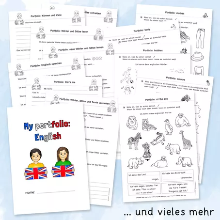 Bild in der Beschreibung des Unterrichtsmaterials Portfolio: Englisch in der Grundschule (Lerntagebuch) von Grundschulatelier #1
