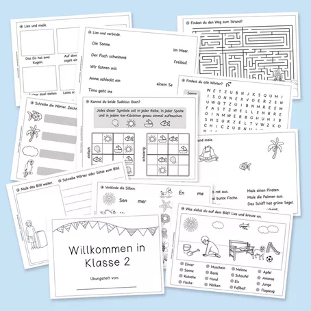 Bild in der Beschreibung des Unterrichtsmaterials Willkommen in Klasse 2 (Übungsheft, Deutsch) von Grundschulatelier #1