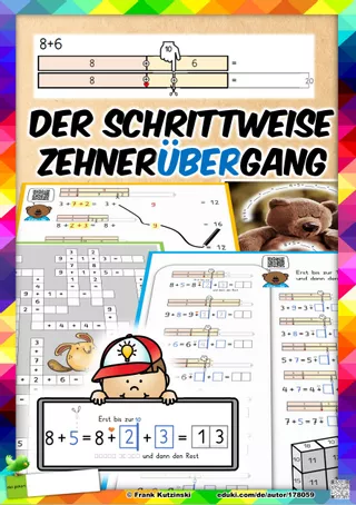 Bild in der Beschreibung des Unterrichtsmaterials Schrittweiser Zehnerübergang mit schrittweisen Kreuzzahlrätseln von Stolpersteine #3