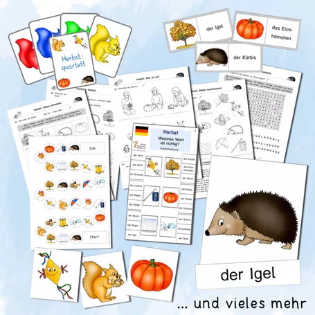 Bild in der Beschreibung des Unterrichtsmaterials Herbst (DaF/DaZ/Deutsch, Lernwerkstatt) von Grundschulatelier #1
