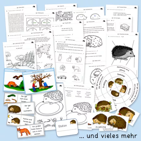 Bild in der Beschreibung des Unterrichtsmaterials Igel (Sachunterricht, Lernwerkstatt) von Grundschulatelier #1