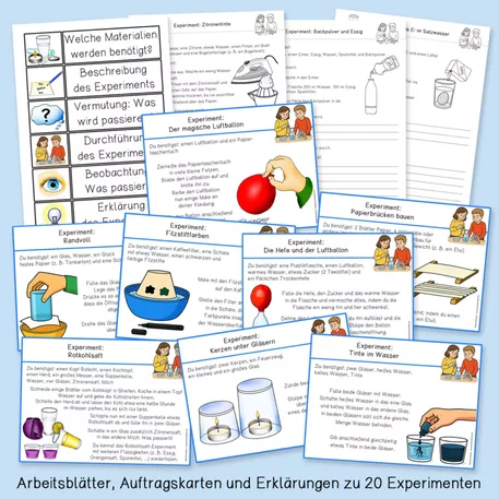 Bild in der Beschreibung des Unterrichtsmaterials 20 Experimente für die Grundschule (Sachunterricht / Sachkunde) von Grundschulatelier #1