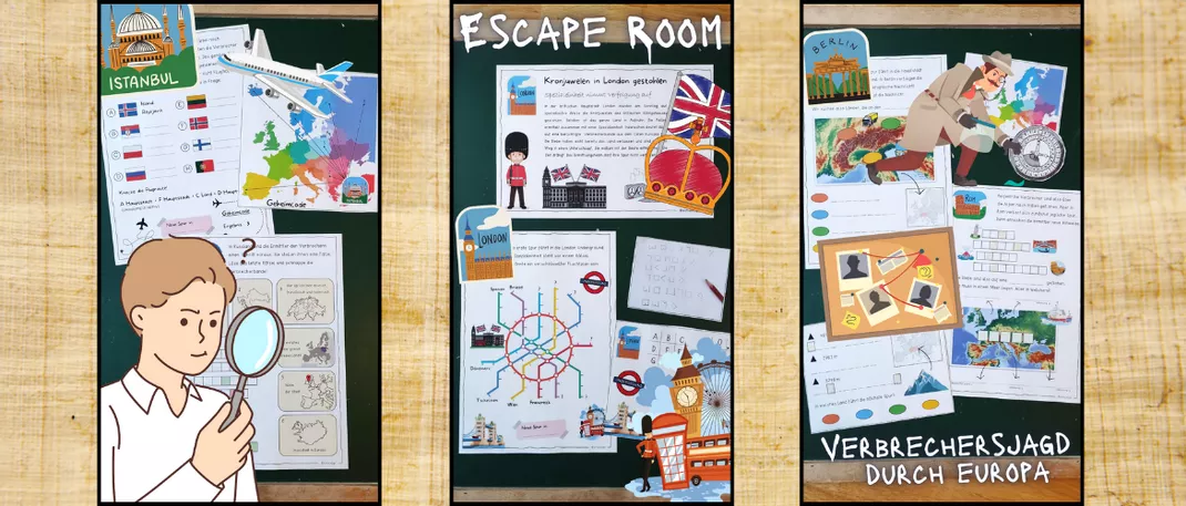 Bild in der Beschreibung des Unterrichtsmaterials Escape Room EUROPA / Länder in Europa von Schule2go #1