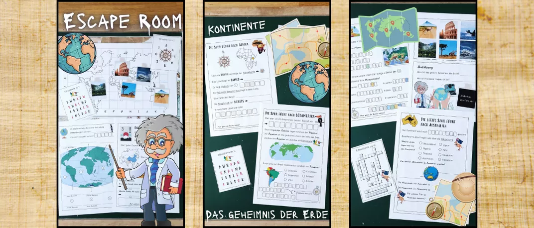 Bild in der Beschreibung des Unterrichtsmaterials Escape Room Kontinente / Unsere Erde von Schule2go #1