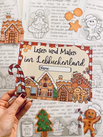 Bild in der Beschreibung des Unterrichtsmaterials Lesen und Malen: Im Lebkuchenland (2. & 3. Klasse) von Janetti #1