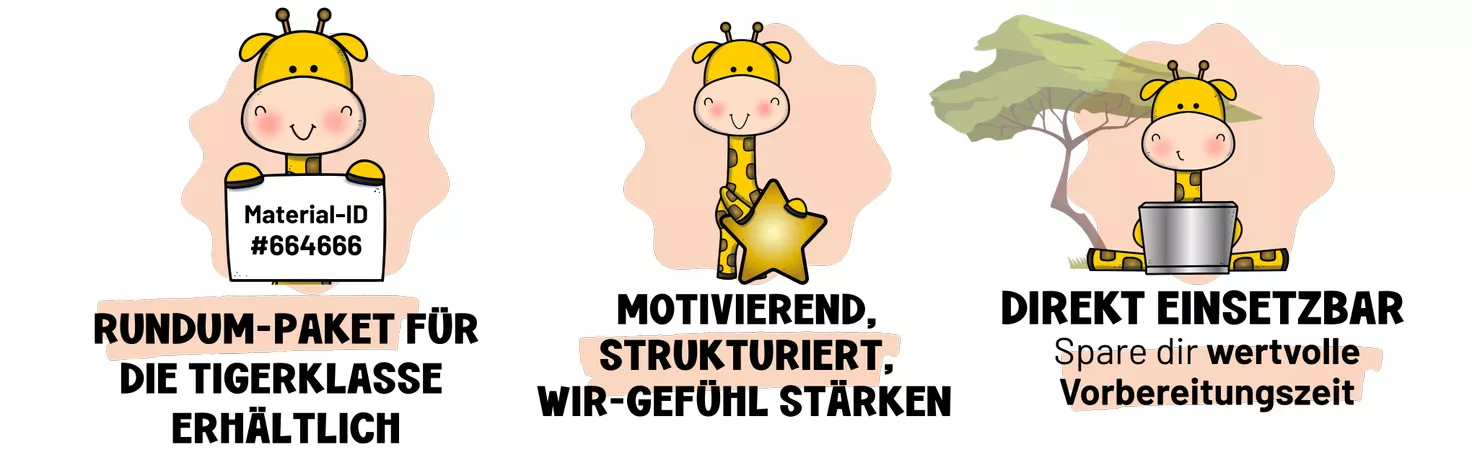 Bild in der Beschreibung des Unterrichtsmaterials Giraffenklasse | Steckbriefe | Deu & Eng | Back to school von ms.doubtfire #1