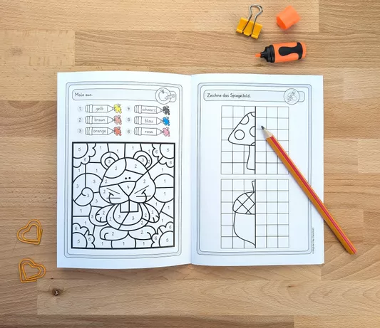Bild in der Beschreibung des Unterrichtsmaterials Herbst Lernheft Vorschule – Arbeitsblätter für Mathematik, Deutsch & Feinmotorik von Brighter Day Classroom #1