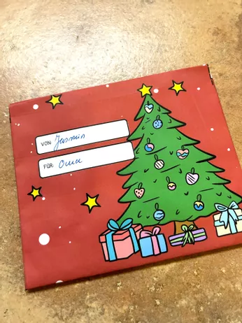 Bild in der Beschreibung des Unterrichtsmaterials Bastelvorlage und Malvorlage Weihnachten, Nikolaus, Weihnachtspost, Brief von LernTagebuch #6