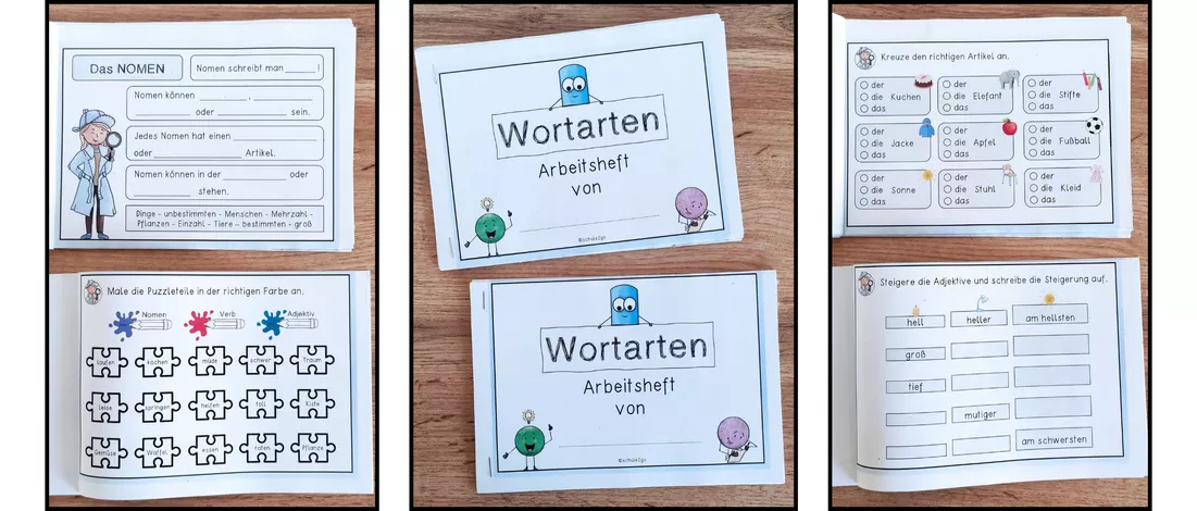 Bild in der Beschreibung des Unterrichtsmaterials WORTARTEN / Arbeitsheft von Schule2go #1