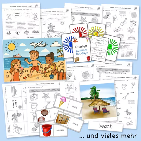 Bild in der Beschreibung des Unterrichtsmaterials Summer holidays (Englisch, Grundschule, Sommer/Ferien) von Grundschulatelier #1