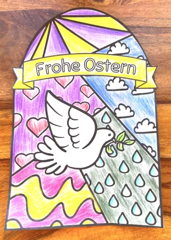 Bild in der Beschreibung des Unterrichtsmaterials Ostern Ausmalbilder Pop Art Kunst von LernTagebuch #1
