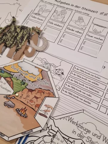 Bild in der Beschreibung des Unterrichtsmaterials Steinzeit Materialpaket Klasse 1-2-3 von kreativ lernen #5