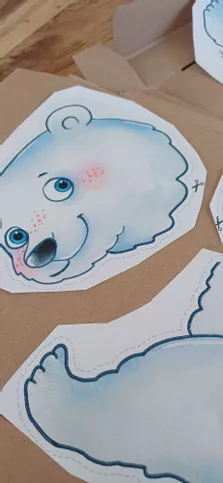 Bild in der Beschreibung des Unterrichtsmaterials Bastelbogen: Extragroßer "Eisbär" von illuBine #1