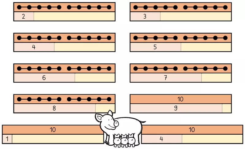Bild in der Beschreibung des Unterrichtsmaterials Les décompositions des nombres jusqu’à 10 – les nombres amis von Obstacles #1