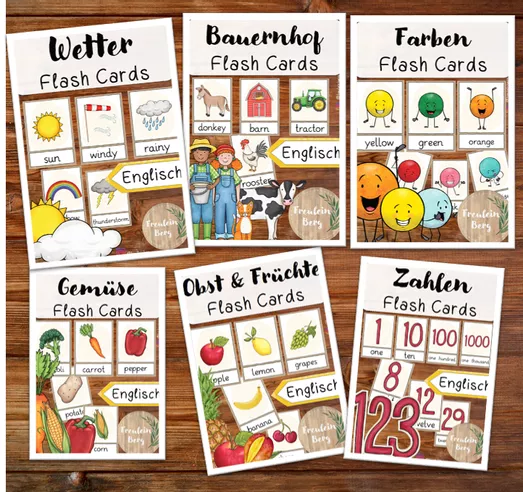 Bild in der Beschreibung des Unterrichtsmaterials Flashcards - Materialpaket (Englisch) von FreuleinBerg #1