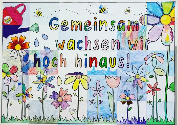 Bild in der Beschreibung des Unterrichtsmaterials Gemeinschaftsbild "Wir wachsen gemeinsam ..." - kooperatives Poster 🐝 Growth Mindset / Wachstumsdenken Steckbrief Türdeko von Doodleteacher #1