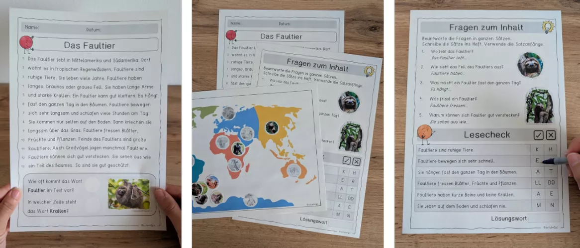 Bild in der Beschreibung des Unterrichtsmaterials Tiere aus aller Welt / Leseheft von Schule2go #1