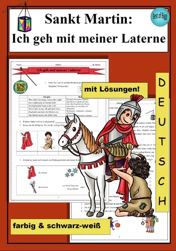 Bild in der Beschreibung des Unterrichtsmaterials Arbeitsblatt zum Lied Laterne, Laterne, Sonne, Mond und Sterne - farbig & schwarz-weiß von Best_of_Biggi #1