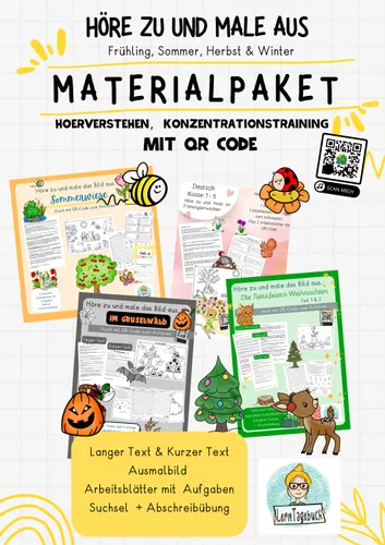 Bild in der Beschreibung des Unterrichtsmaterials Hörverstehen Hörübung Vorschule, Grundschule oder Leseverständnis. Kunst, Deutsch von LernTagebuch #2