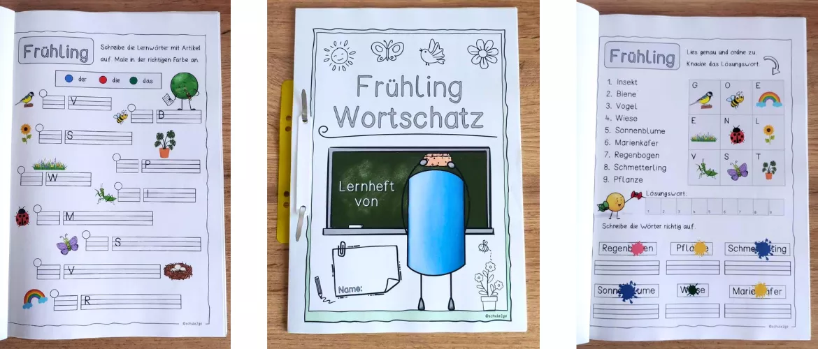 Bild in der Beschreibung des Unterrichtsmaterials FRÜHLING / Wortschatz / Lernheft (DaZ) von Schule2go #1