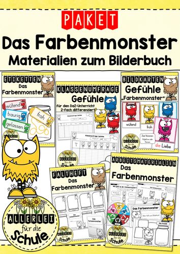 materialpaket das farbenmonster literaturprojekt zum bilderbuch Das Farbenmonster Arbeitsblätter
Materialpaket Das Farbenmonster Literaturprojekt zum Bilderbuch