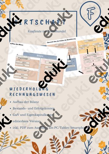 Buchführung: Wiederholung Bilanz und Konten – Unterrichtsmaterial im Fach Wirtschaft ...