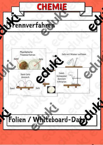 Physikalisches Trennverfahren Sand Salz trennen – Unterrichtsmaterial ...