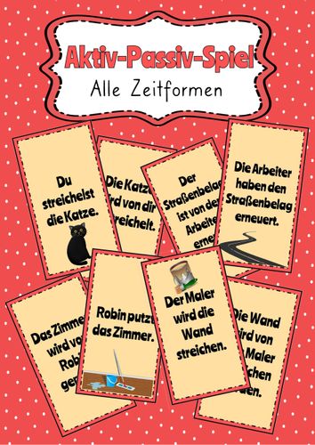 Aktiv-Passiv-Spiel (alle Zeitformen) – Unterrichtsmaterial in den