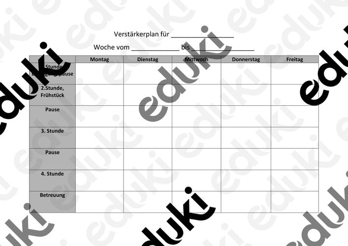 Verstärkerplan für positives Verhalten – Unterrichtsmaterial im Fach Fachübergreifendes