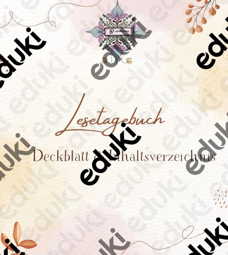 Lesetagebuch Vorlage Deckblatt und Inhaltsverzeichnis