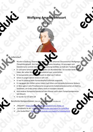 wolfgang amadeus mozart arbeitsblatt Mozart Arbeitsblatt
Wolfgang Amadeus Mozart Arbeitsblatt – Unterrichtsmaterial im Fach Musik