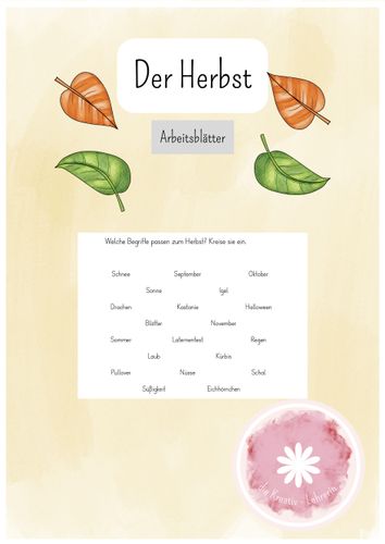 Der Herbst Arbeitsblätter – Unterrichtsmaterial im Fach Sachunterricht