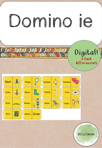 Domino - Wörter mit ie üben und vertiefen – Unterrichtsmaterial im Fach ...